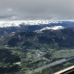 Flugwegposition um 10:45:22: Aufgenommen in der Nähe von Gemeinde Kötschach-Mauthen, Österreich in 3096 Meter
